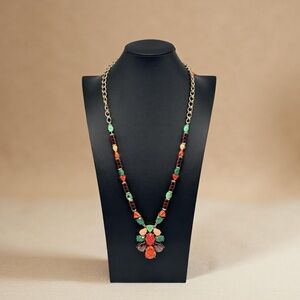 Kate Spade Fine Art Gold Tone Multicolor Stone Long Pendant Necklace – 36”